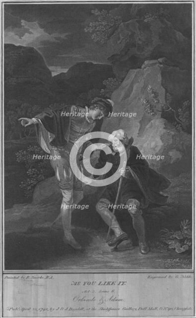 'As You Like It. Act 2. Scene 6. Orlando & Adam', 1798. Artist: George Noble.