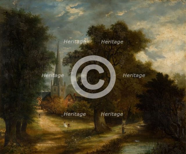 Aston Church and Village, [undated] Now Aston, Birmingham. Creator: Unknown.