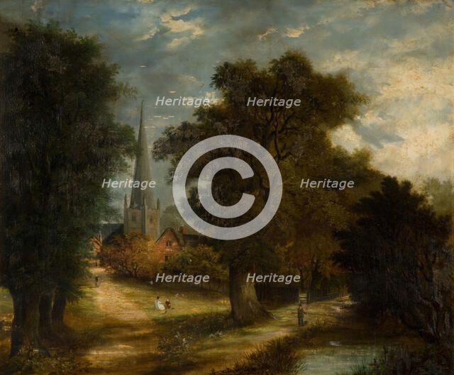 Aston Church and Village, [undated] Now Aston, Birmingham. Creator: Unknown.