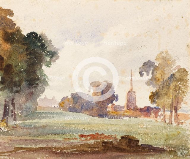 Aston Hall and Church, 1835-45. Creator: David Cox the Elder.
