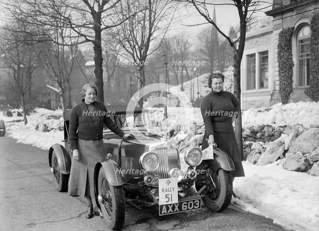 Aston Martin of Miss DL Bean, RAC Rally, 9-13 March 1937. Artist: Bill Brunell.