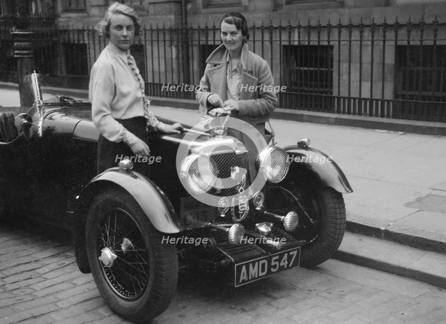 Aston Martin of Kitty Brunell at the RSAC Scottish Rally, 1933. Artist: Bill Brunell.