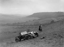 Aston Martin competing in the London Motor Club Coventry Cup Trial, Knatts Hill, Kent, 1938. Artist: Bill Brunell