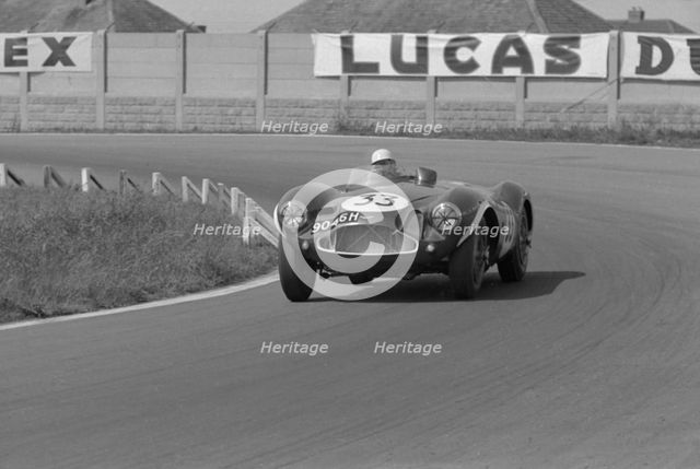Aston Martin DB3S, Roy Salvadori, Aintree 1956. Creator: Unknown.
