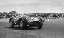 Aston Martin DB3S, racing at Chaterhall 1955. Creator: Unknown