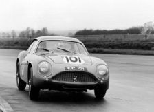 Aston Martin DB4 Zagato at speed. Creator: Unknown