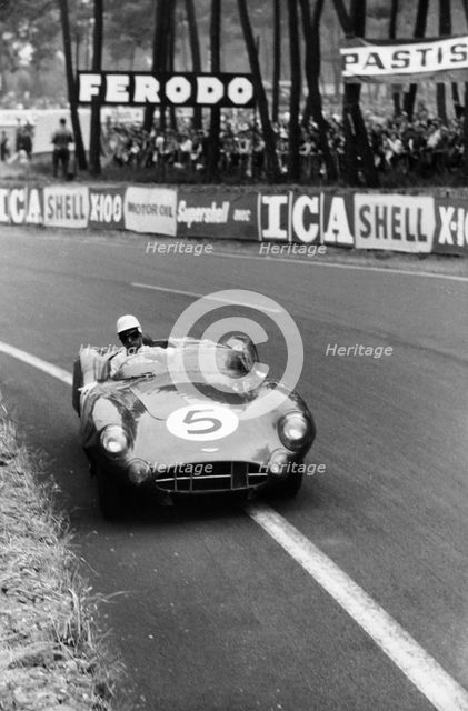 Aston Martin DBR1 in action, Le Mans 24 Hours, France, 1959. Artist: Maxwell Boyd