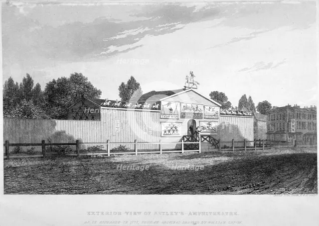 Astley's Amphitheatre, Westminster Bridge Road, Lambeth, London, c1825.    Artist: Charles John Smith