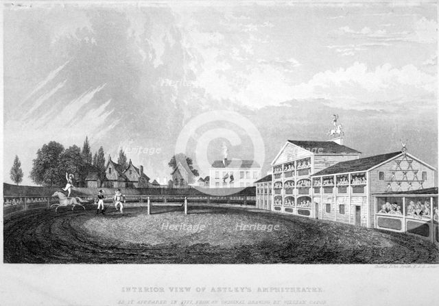 Astley's Amphitheatre, Westminster Bridge Road, Lambeth, London, c1825.    Artist: Charles John Smith