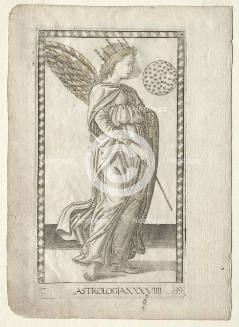 Astrology (from the Tarocchi, series C: Liberal Arts, #29), before 1467. Creator: Master of the E-Series Tarocchi (Italian, 15th century).