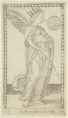 Astrology, plate 29 from Arts and Sciences, c.1465. Creator: Unknown