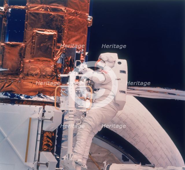 Astronaut on Shuttle mission 41-C, 1984. Creator: Unknown.