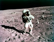 Astronaut John Young on the lunar surface, Apollo 16 mission, 21 April 1972. Creator: Charles Duke