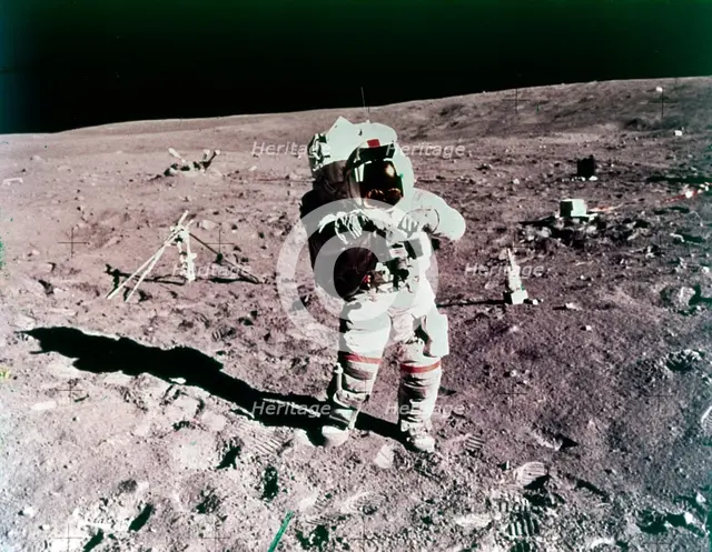 Astronaut John Young on the lunar surface, Apollo 16 mission, April 1972. Creator: Charles Duke.