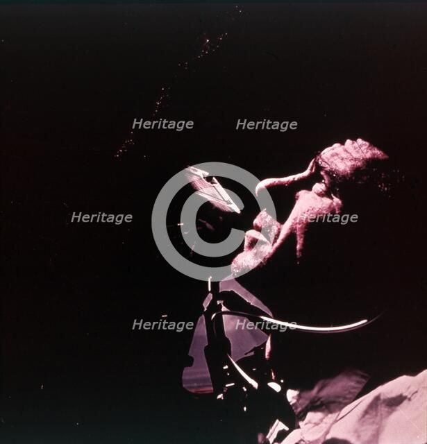 Astronaut Walter Cunningham during the Apollo 7 mission, October 1968. Creator: NASA.