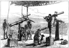 Astronomers waiting for an eclipse, India, 1872