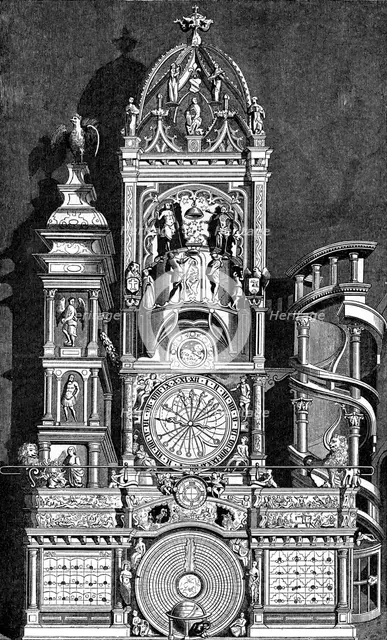 Astronomical clock of Strasbourg Cathedral, 1573, (1870). Artist: Unknown