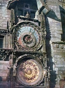 Astronomical clock, Old Town Hall, Prague, Czech Republic, 1943