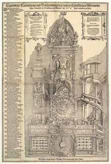 Astronomical Clock in the Cathedral in Strasbourg, 1574. Creator: Tobias Stimmer