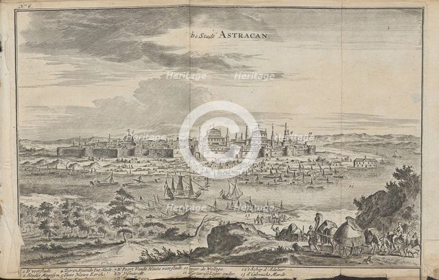Astrakhan (From: Drie aanmerkelyke reizen), 1675. Artist: Struys, Jan Jansz. (1630-1694)
