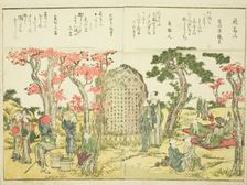Asuka Hill (Asukayama), from vol. 1 of the illustrated book "Fine Views of the Eastern..., 1800. Creator: Hokusai