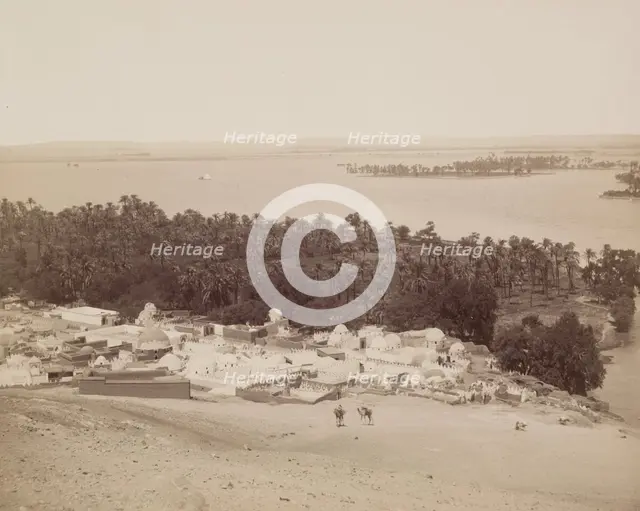 Asyut at the Time of the Annual Inundation of the Nile, 19th century. Creator: Anon.