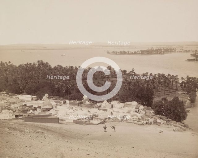 Asyut at the Time of the Annual Inundation of the Nile, 19th century. Creator: Anon.