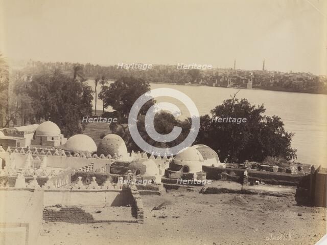 Asyut, View from the Mountain, c. 1870s -1880. Creator: Antonio Beato (British, c. 1825-1903).