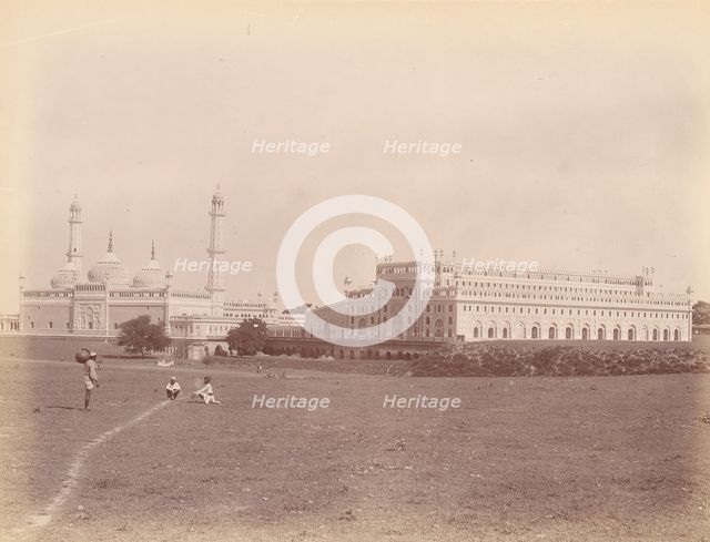 Asafi Mosque and the Bara Imambara, Lucknow, India, 1860s-70s. Creator: Unknown.