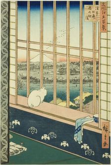 Asakusa Rice Fields and Torinomachi Festival (Asakusa tanbo Torinomachi mode)..., 1857. Creator: Ando Hiroshige