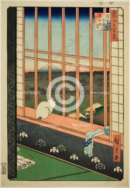 Asakusa Rice Fields and Torinomachi Festival (Asakusa tanbo Torinomachi mode..., 1857. Creator: Ando Hiroshige.