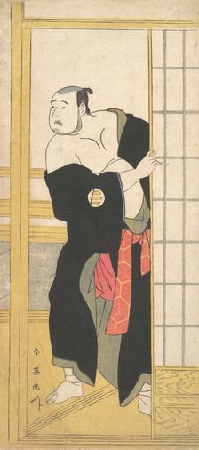 Asao Tamesaburo as a Stout Man with a Green Kimono, ca. 1795. Creator: Katsukawa Shun'ei