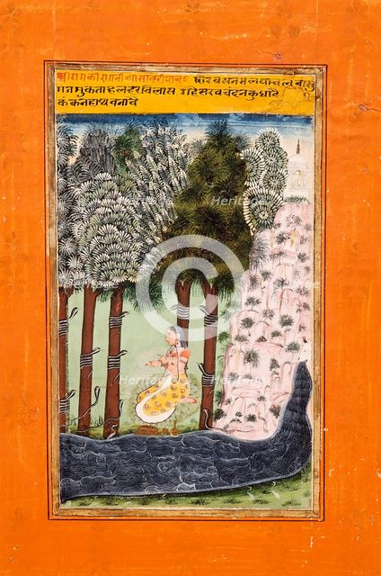 Asavari Ragini, the Fourth Wife of Shri Raga, Folio from a Ragamala..., 1700 or earlier. Creator: Unknown.