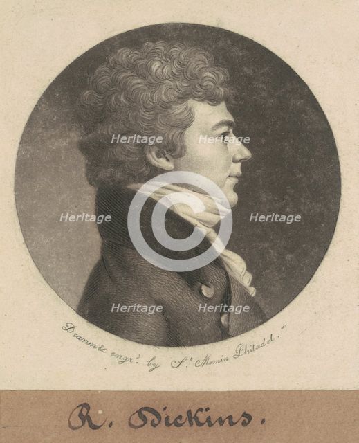 Asbury Dickins, 1801. Creator: Charles Balthazar Julien Févret de Saint-Mémin.