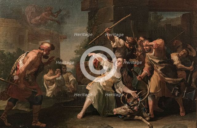 Ascanius shoots the stag of Silvia , 1779. Creator: Gallinoni, Paolo (active 1778-1779).