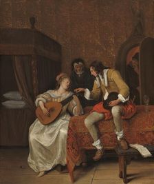 Ascagnes and Lucelle (The Music Lesson), 1667. Creator: Jan Steen