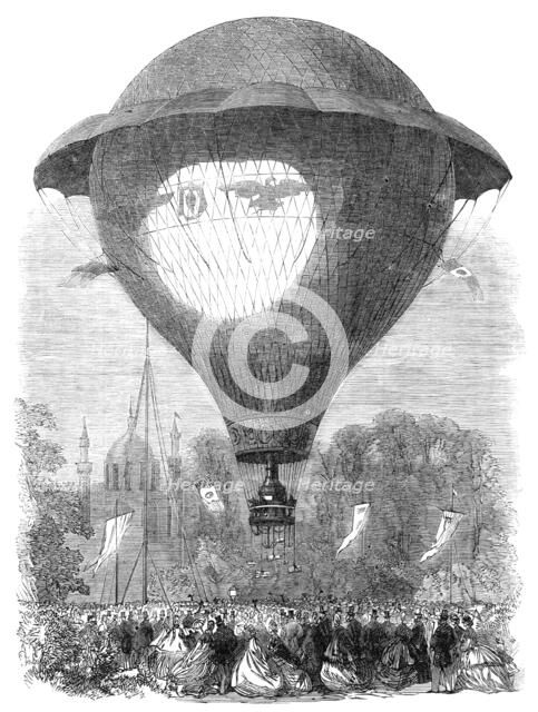Ascent of M. Godard's Montgolfier balloon from Cremorne Gardens, 1864. Creator: Unknown.