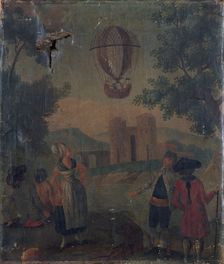 Ascent of an aerostat, around 1783, between 1778 and 1788. Creator: Unknown