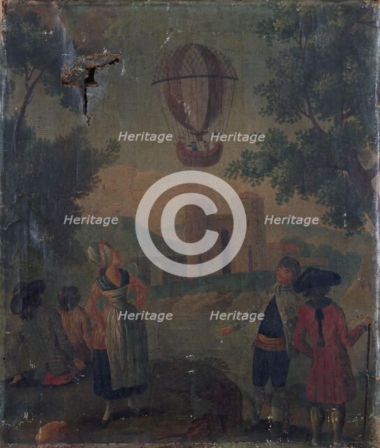 Ascent of an aerostat, around 1783, between 1778 and 1788. Creator: Unknown.