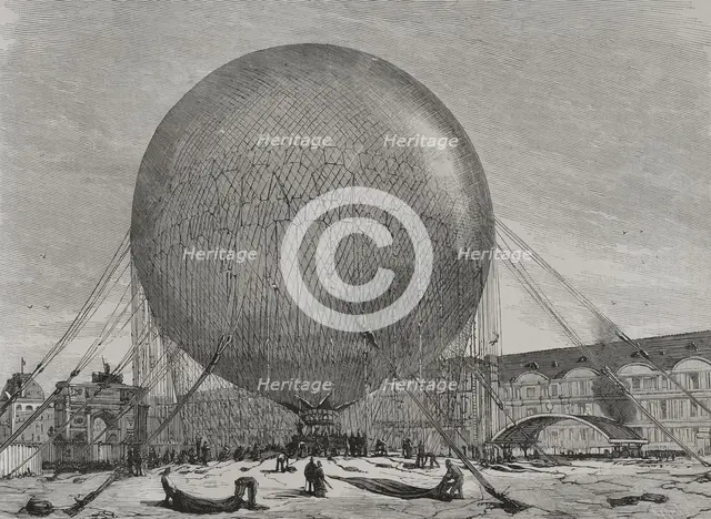 Ascent of the Captive Balloon in the Tuileries Garden, Paris Universal Exhibition, July 18, 1878.  Creator: Tomás Carlos Capuz.