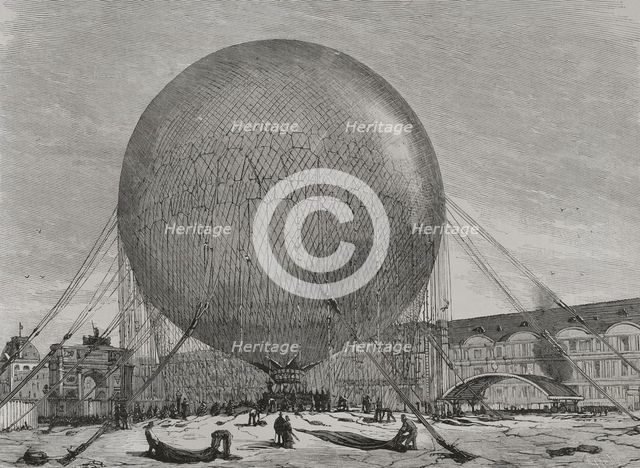 Ascent of the Captive Balloon in the Tuileries Garden, Paris Universal Exhibition, July 18, 1878.  Creator: Tomás Carlos Capuz.