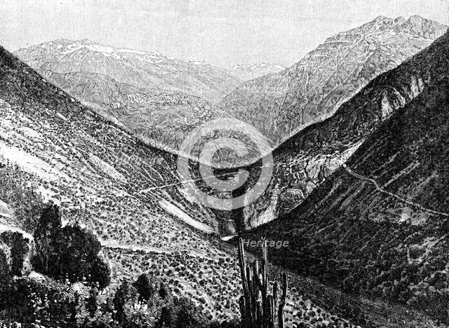 Ascent of the Cumbre, Chile, 1895. Artist: Unknown