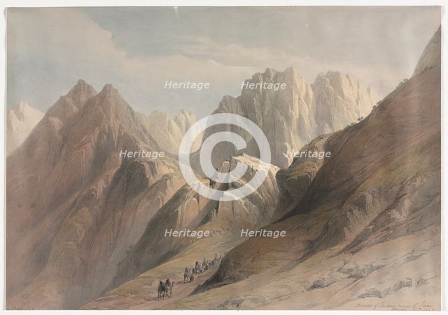 Ascent of the Lower Range of Sinai, 1839. Creator: David Roberts (British, 1796-1864).