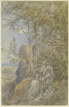 Ascent to a castle ruin, c1850-1905. Creator: Anton Burger