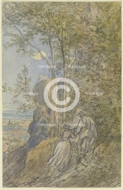 Ascent to a castle ruin, c1850-1905. Creator: Anton Burger.