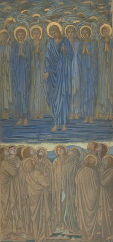 Ascension of Christ (Acts I, 1-9): Study for stained-glass window, ca. 1875-84. Creator: Sir Edward Coley Burne-Jones