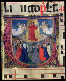 Ascension of Jesus, miniature in choirbook 7, sheet 57
