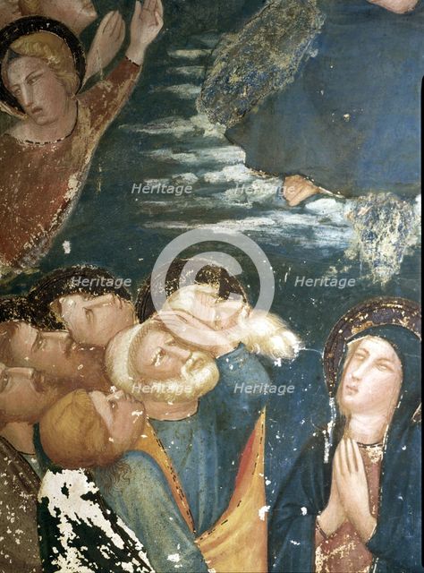  'Ascension of Jesus into heaven surrounded by the apostles and the Virgin Mary', detail of the p…