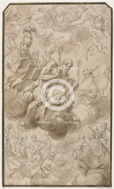 Ascension of Saint Jerome, 1600s. Creator: Karel Skréta (Czech, 1610-1674).