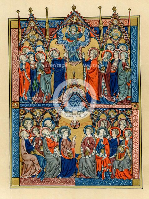 Ascension and Pentecost, 1290-1300. Artist: Unknown